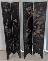 (2) Vintage Laquered Two Panel Room Divider