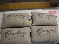 6 Cowboy and Cowgirl Throw Pillows