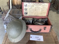 Vintage Gas Mask & WWI/WWII Military Hat
