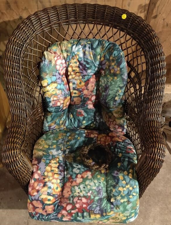 Wicker Patio Rocking Chair w/ Cushion