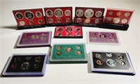 10 United States Proof Sets: 1960s - 1990s