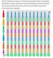 MSRP $16 60Pcs Stacking Crayons