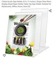 MSRP $13 3 Pack Acrylic Sign Holders