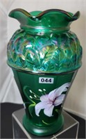 Emerald Green Vase HP Lilies Designer Series