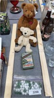 Bears playing cards and marbles