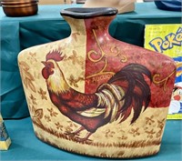 ROOSTER DECORATED BOTTLE VASE