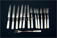 Mother of Pearl & Sterling Luncheon Cutlery Set