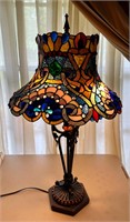 Heavy Stain Glass Style 2 Light Lamp