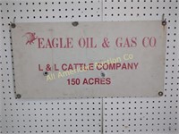 VINTAGE EAGLE OIL & GAS CO. METAL SIGN
