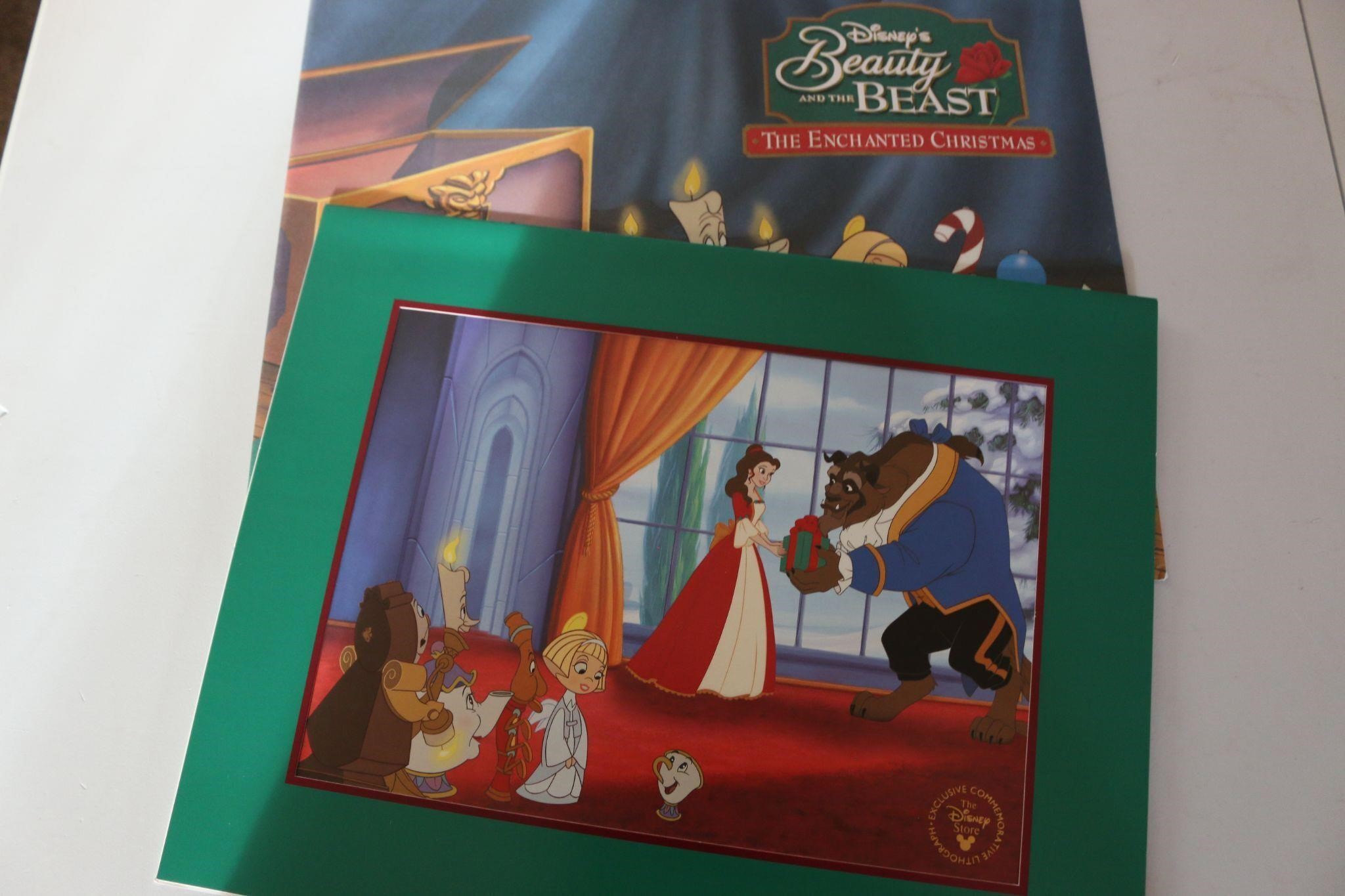 The Beauty and The Beast Enchanted Christmas Litho