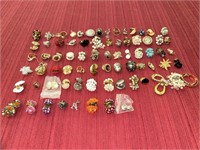 79 Pairs Costume Clip-on Earrings