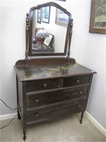 1930s Era Dresser With Mirror