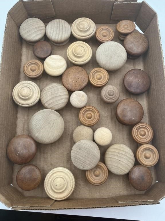 Vintage wooden handles drawer pulls