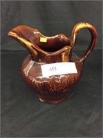 Vintage Rockingham-Glazed Embossed Pitcher