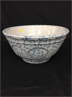 Vintage Stoneware Sponge Decorated Mixing Bowl