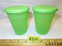 Tupperware Impressions Green Tumblers 3218A-2