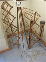 (3) Wood Drying Racks & (2) Wood Tripods