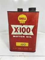 Shell X-100 40 Red Gallon Tin