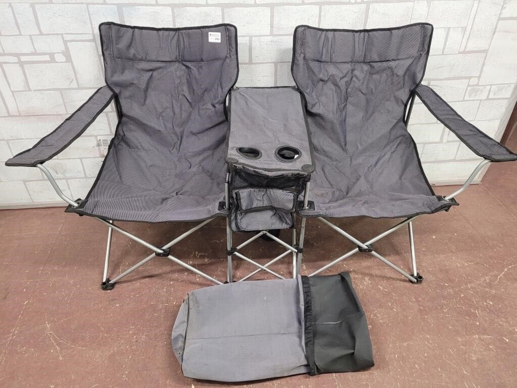 Double folding lawn chair