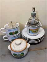 Stoneware Soup Crock Assorted Dishware Lot