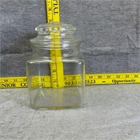 Square Shaped Clear Glass Candy Jar Canister