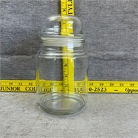 Clear Glass Round Canister w/round handled Lid