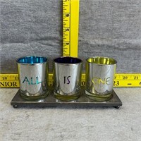 Colorful Shot Glasses on Tray by Rim