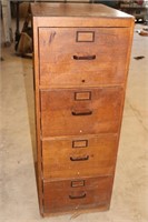 Antique Oak 4-Drawer Filing Cabinet