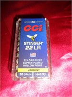 50RDS CCI .22CAL STINGER LR AMMO