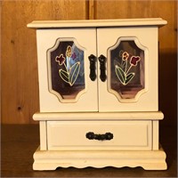 Small Wooden Jewelry Storage Box Cabinet