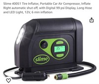 Slime Tire Inflator, Portable Car Air Compressor