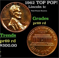 Proof 1962 Lincoln Cent TOP POP! 1c Graded pr69 rd