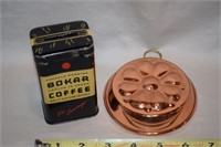 Vtg Bokar Coffee tin + small copper hanging mold