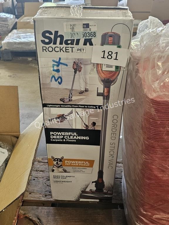 shark rocket pet stick vacuum (used)