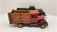 Wooden Trucks - Red truck is approx. 10"l x 4"h.