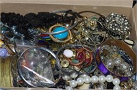 Box filled with costume jewellery