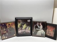 Set Of 4 Framed Monster Posters