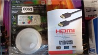 HDMI CABLE / WHITE LED LIGHT BATTERY OPERATED W/