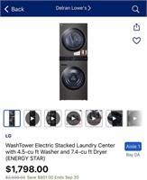 LG electric smart washer/dryer