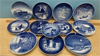 12 Blue/White Collector Plates (Denmark)