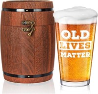 NEW! LIGHTEN LIFE Old Lives Matter Beer Glass 16