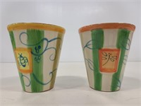 Two small flower pots