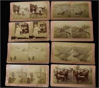 8 Stereoscope Cards - Great Horse Show at the Loui
