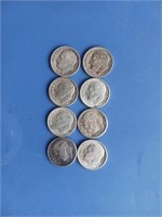 8 SILVER DIMES 1952-1964