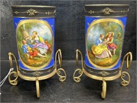 PR OF ANTIQUE PORCELAIN AND BRONZE VASES