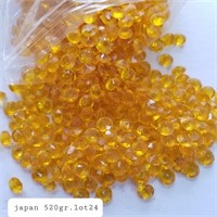 VTG JAPAN-MADE 9MM YELLOW ACRYLIC STONES 520GR