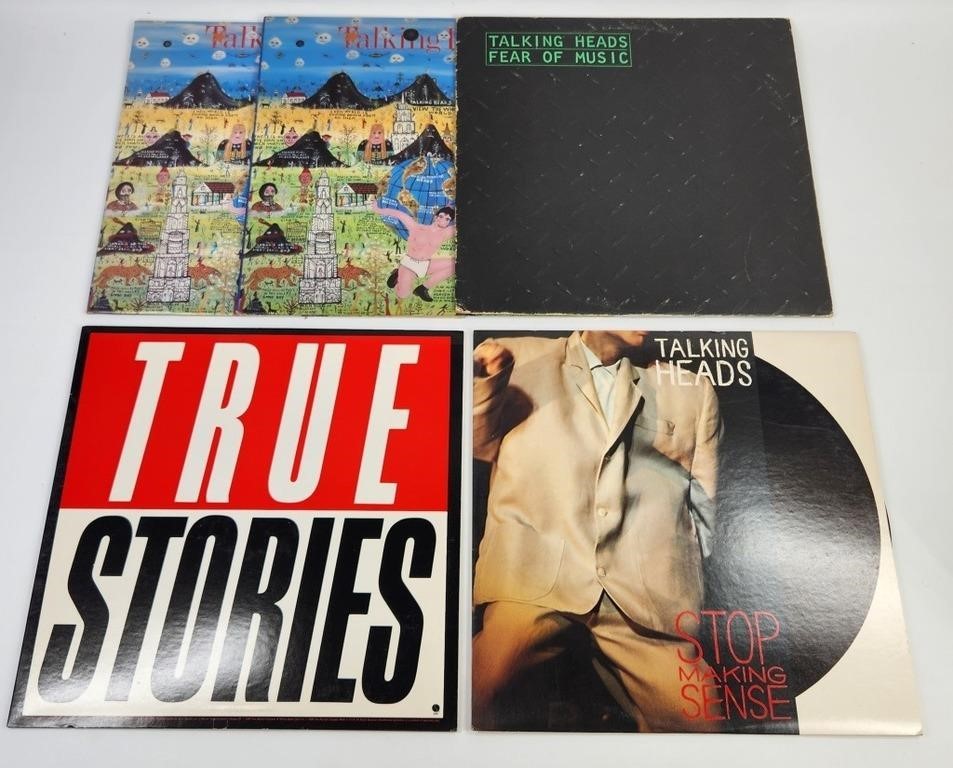 5) VINTAGE TALKING HEADS LP RECORD ALBUMS