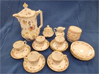 Bavaria German Tea Set w/ Limoges Custard Cups