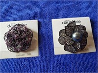 2 Pc Dauplaise Flower Pins