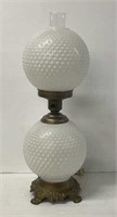 Milk Glass Hobnail Gone With The Wind Lamp